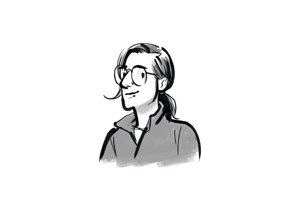 Gezeochnetes Selbstportrait von Ingrid Sabisch