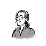 Gezeochnetes Selbstportrait von Ingrid Sabisch