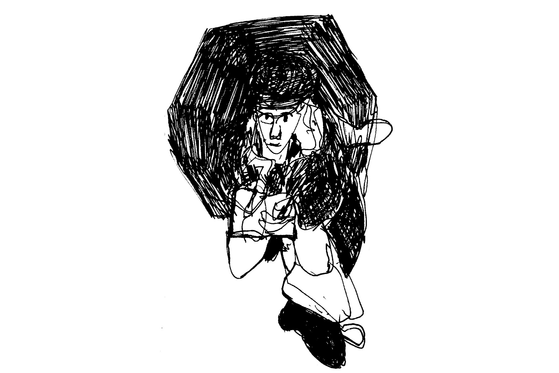 Gezeichnetes Selbstportrait von Lina Bamberg