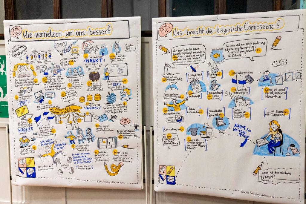 Graphic Recording beim Netzwerktreffen Establishing Shot