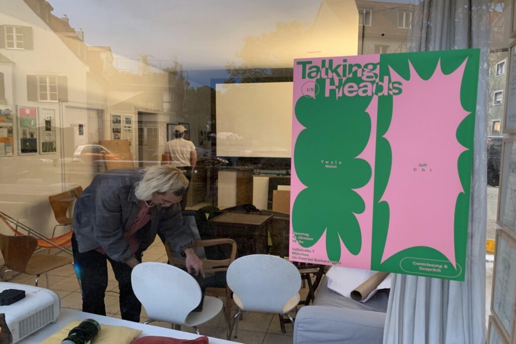 Atelierfenster vor der ersten Talking-Heads-Lesung